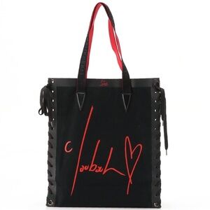 Christian Louboutin Cabalace Printed Canvas Tote Bag with Lace-Up Detailing